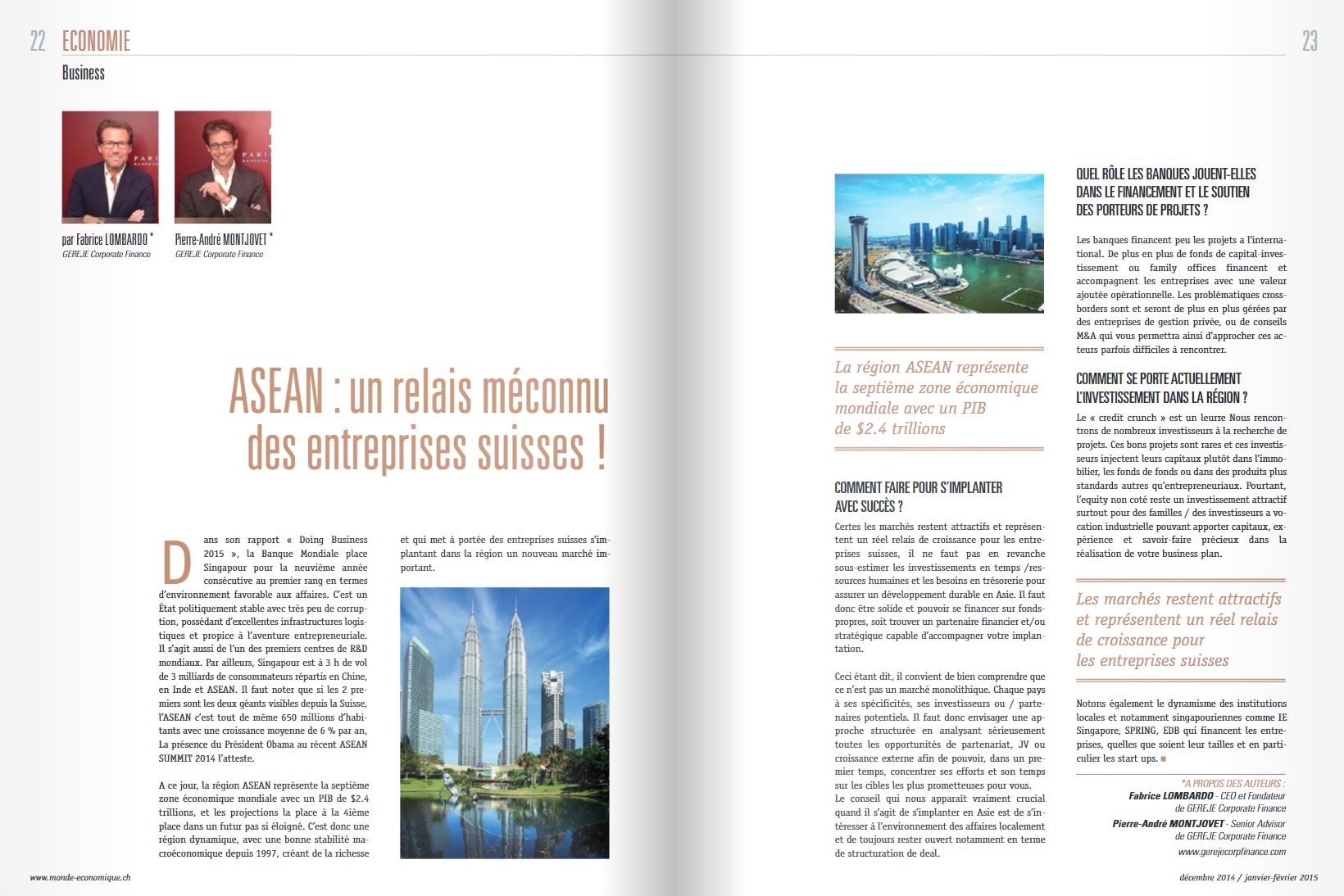 MONDE Economique, le Magazine des Chefs d’Entreprise et Décideurs